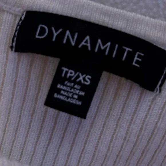 Dynamite White Ribbed Tank Top - Picture 4 of 4